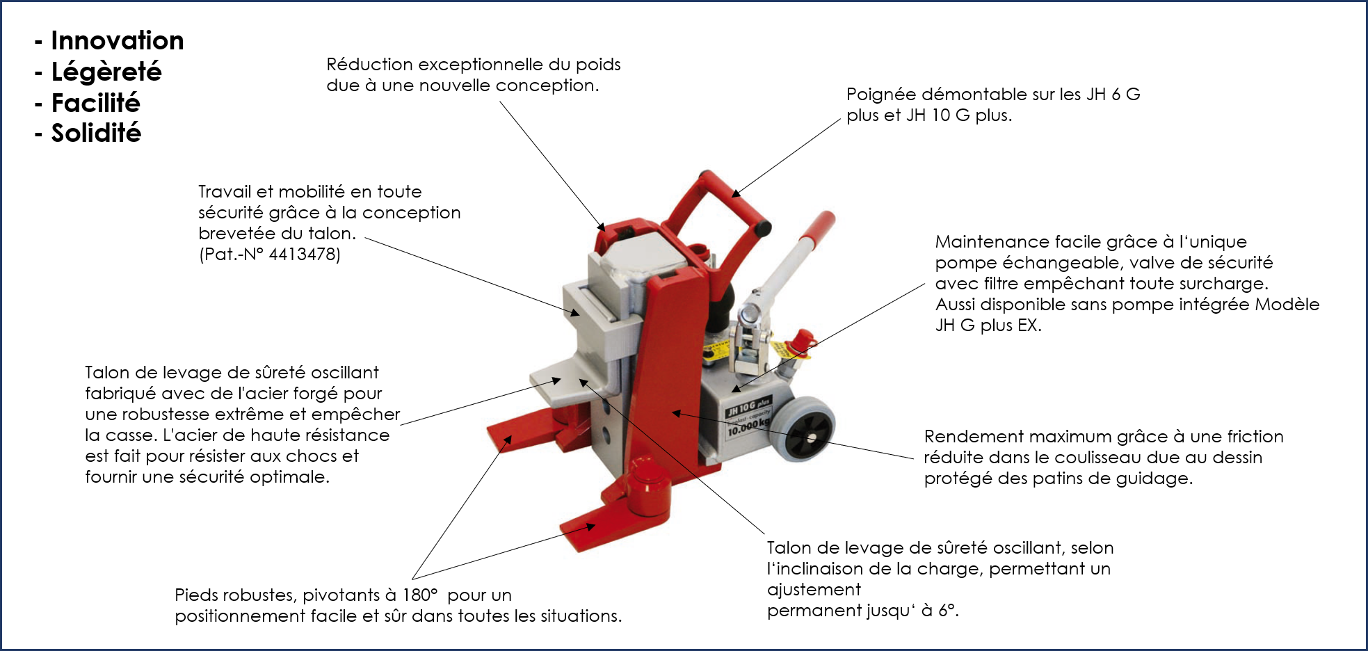 Lève machine Modèle JH 20 G Plus - SED Paris - Fournisseur de